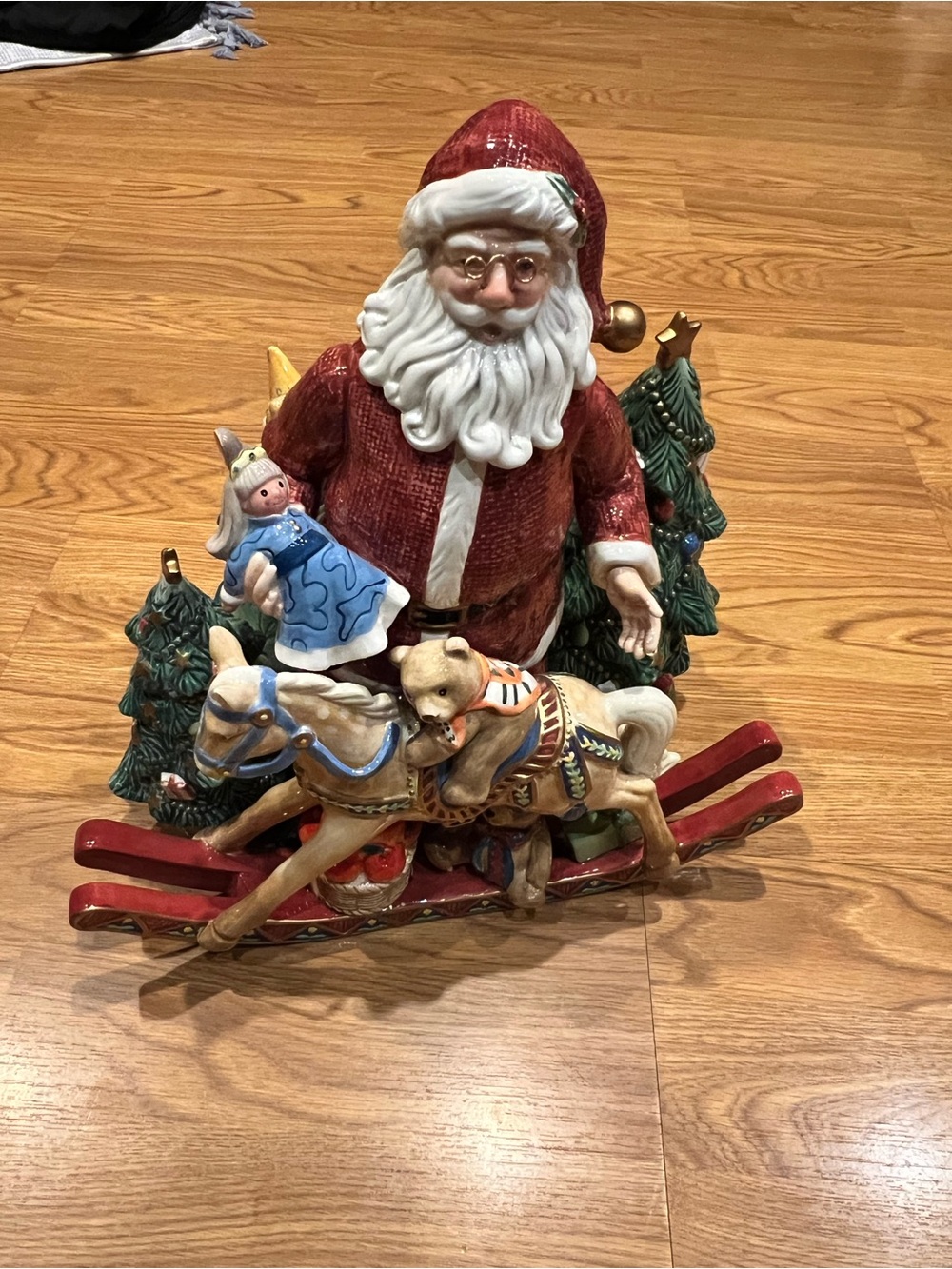Vintage Fitz & Floyd Classics Old Fashioned Christmas Santa Toys Centerpiece